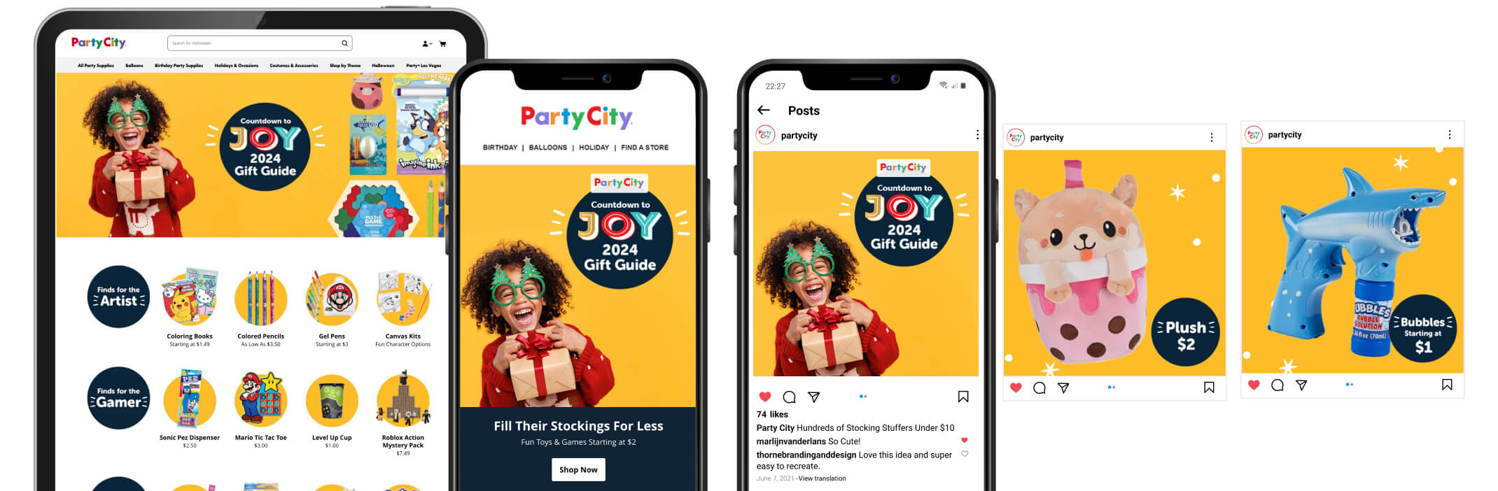 Countdown to Joy Gift Guide Omni-Channel Examples