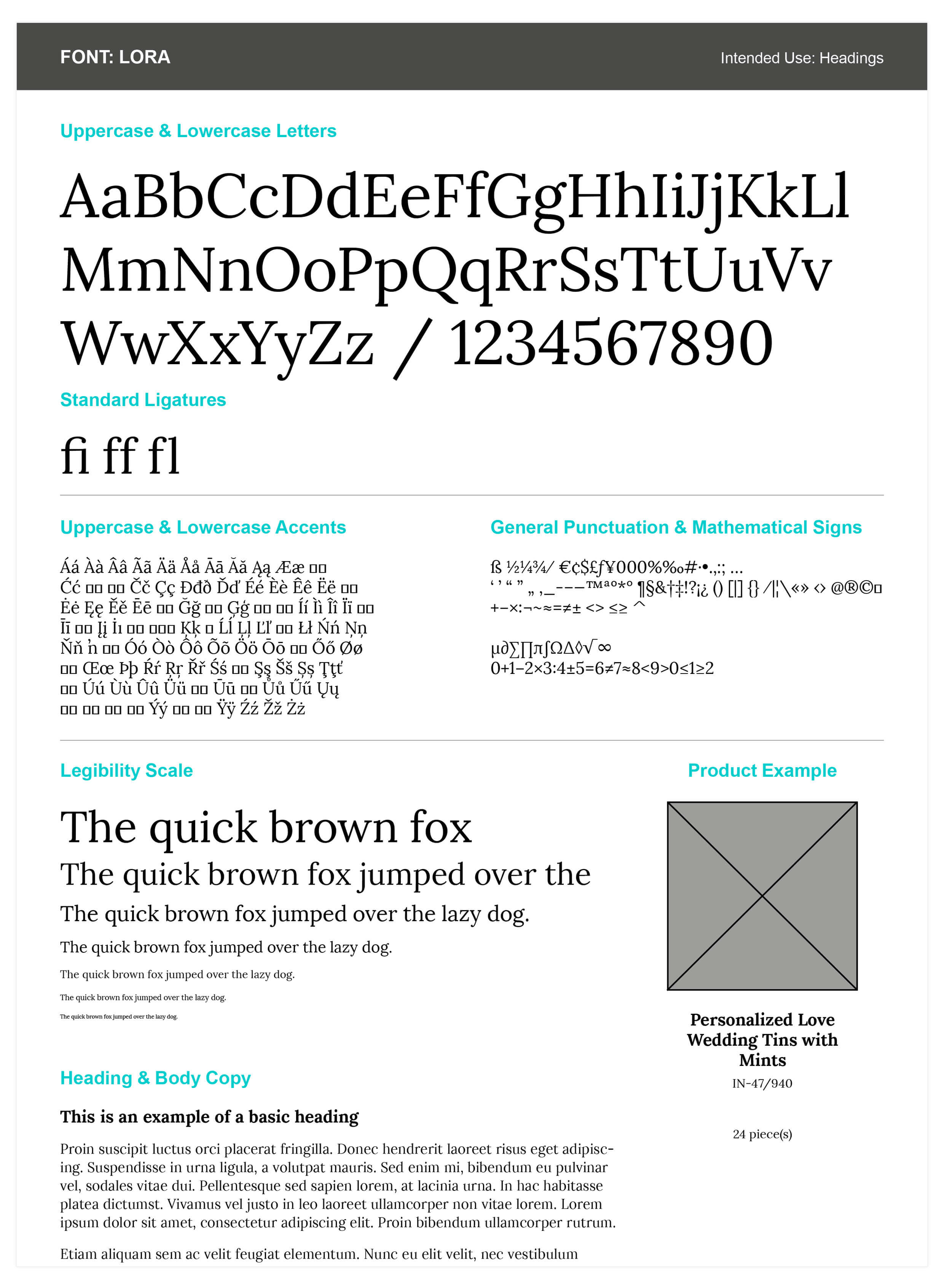 Marketing font research template